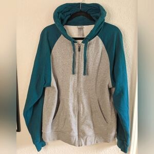 Champion Teal and Gray Hoodie Zip Up Size M Unisex